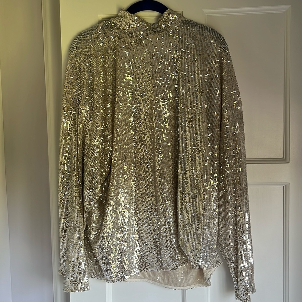 H&M sequin party shirt size L. Worn once NYE